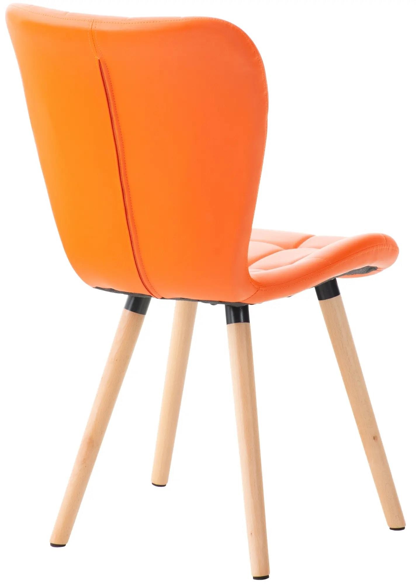 Silla de Confidente ELGAR PIEL, Gran Acolchado, Estructura y Patas de Madera en color Negro