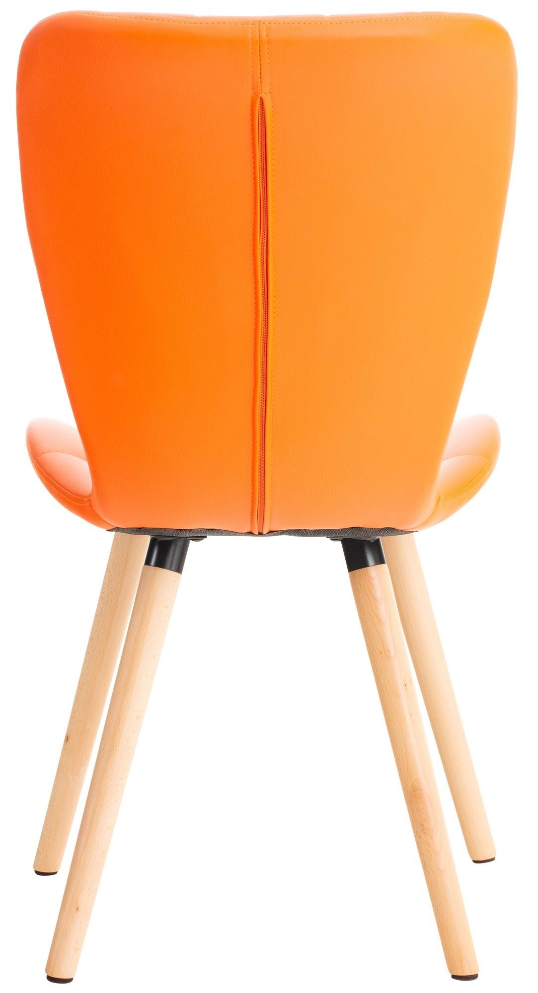 Silla de Confidente ELGAR PIEL, Gran Acolchado, Estructura y Patas de Madera en color Negro