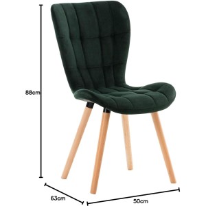 Silla de Confidente ELGAR TERCIOPELO en color Negro