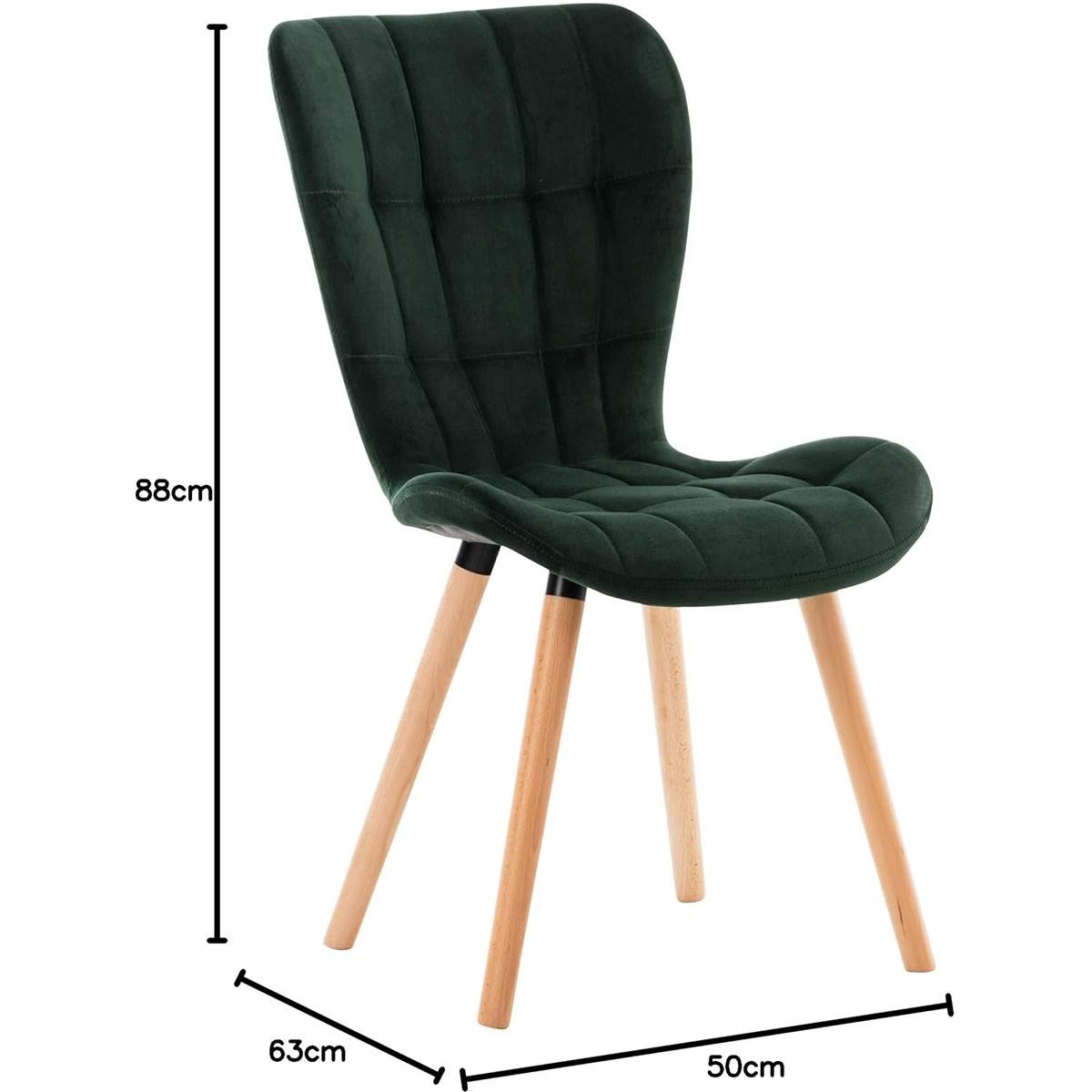 Silla de Confidente ELGAR TERCIOPELO, Gran Acolchado, Estructura y Patas de Madera en color Negro