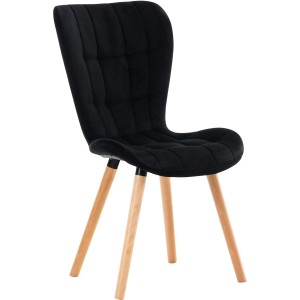 Silla de Confidente ELGAR TERCIOPELO en color Negro