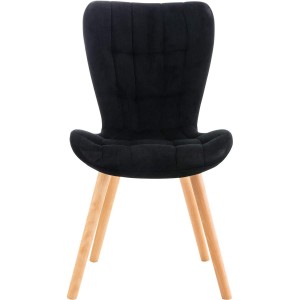 Silla de Confidente ELGAR TERCIOPELO en color Negro