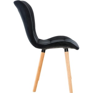 Silla de Confidente ELGAR TERCIOPELO en color Negro