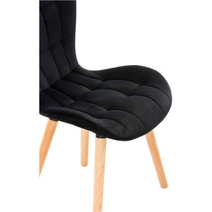 Silla de Confidente ELGAR TERCIOPELO en color Negro