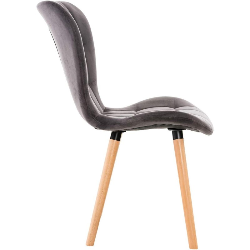 Silla de Confidente ELGAR TERCIOPELO en color Negro