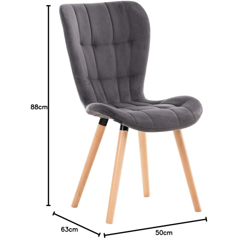 Silla de Confidente ELGAR TERCIOPELO en color Negro
