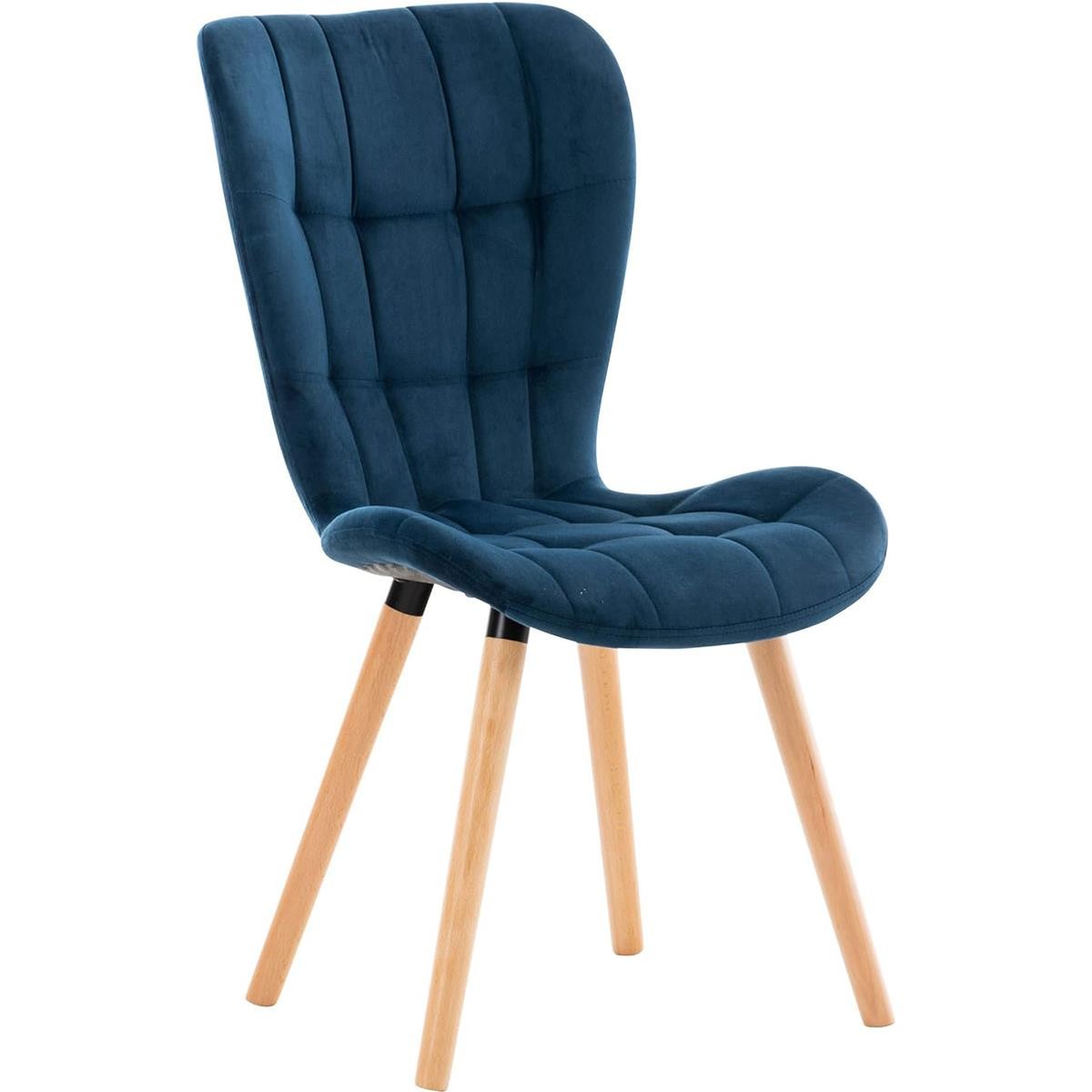 Lote de 2 Sillas de Confidente ELGAR TERCIOPELO, Gran Acolchado, Estructura y Patas de Madera en color Negro