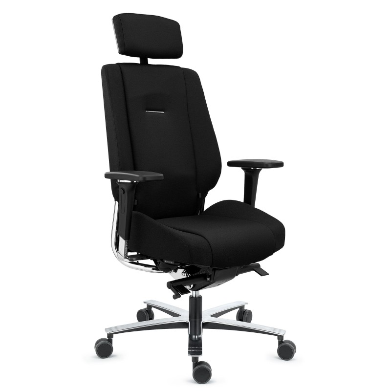 Silla de oficina ergonómica 24 horas, material viscoelástico, negro