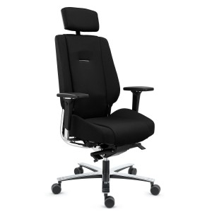 Silla de oficina ergonómica 24 horas, material viscoelástico, negro
