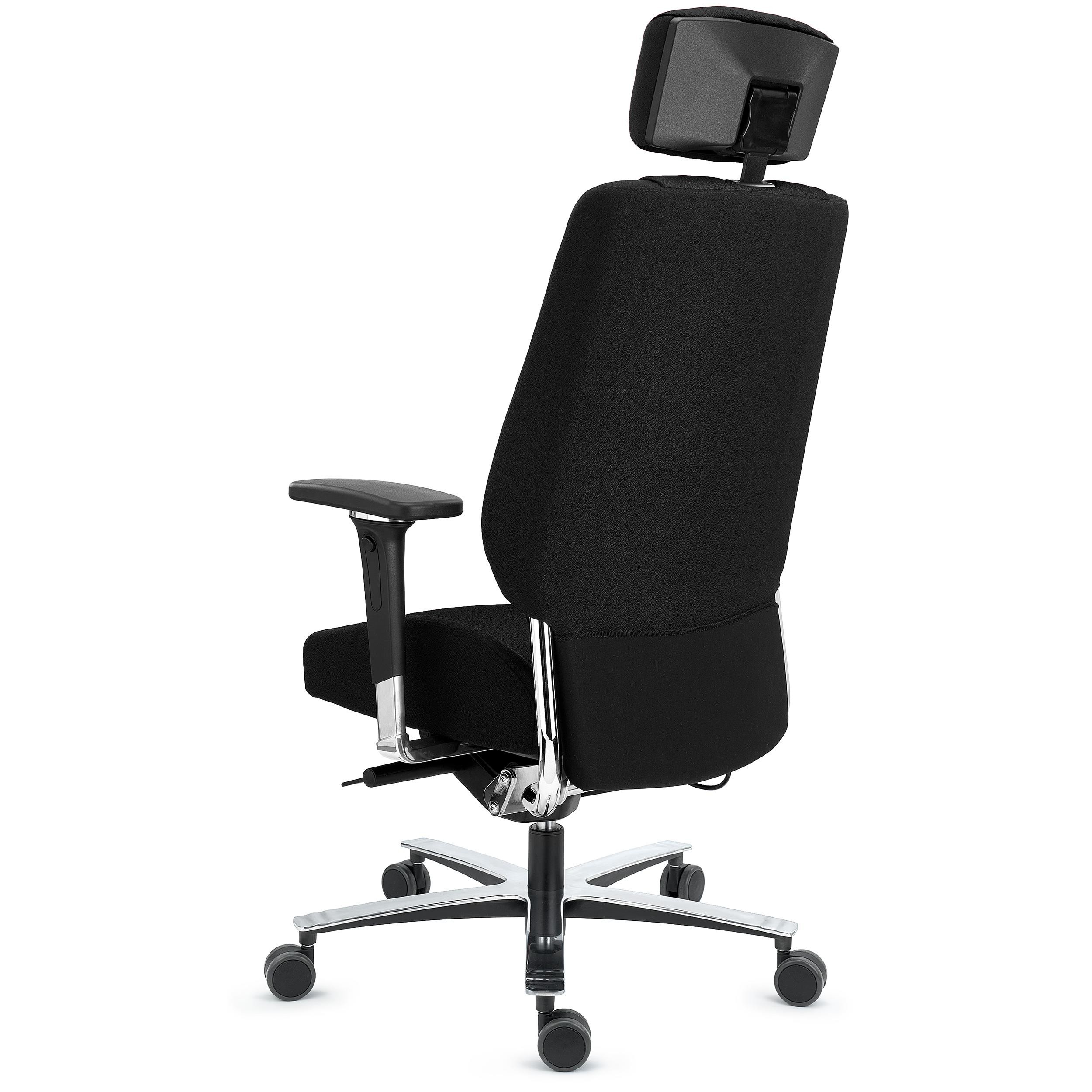 Silla Ergonómica KRATOS, Uso 24H, Máxima Comodidad y Durabilidad, Totalmente Certificada, Tela Negra