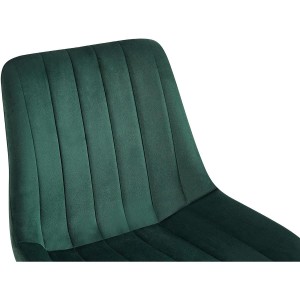 Lote de 2 Sillas de Confidente ZEFIR, Patas Metálicas, en Terciopelo color Negro