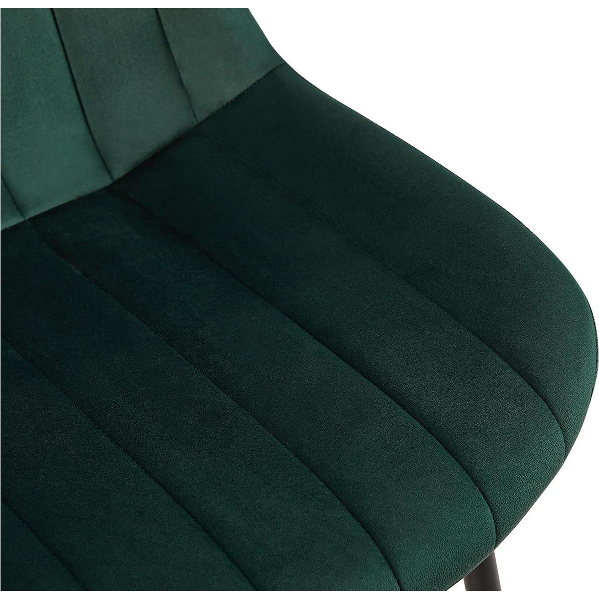 Lote de 2 sillas de Confidente ZEFIR, Grueso Acolchado, Patas Metálicas, en Terciopelo color Negro