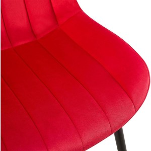 Lote de 2 Sillas de Confidente ZEFIR, Patas Metálicas, en Terciopelo color Negro