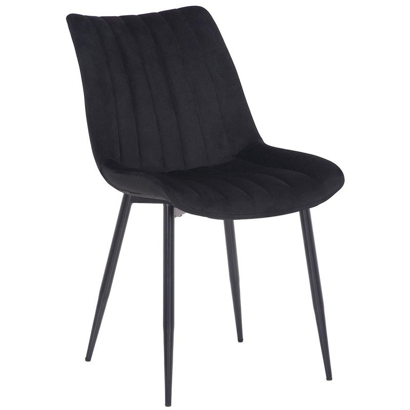 Lote de 2 Sillas de Confidente ZEFIR, Patas Metálicas, en Terciopelo color Negro