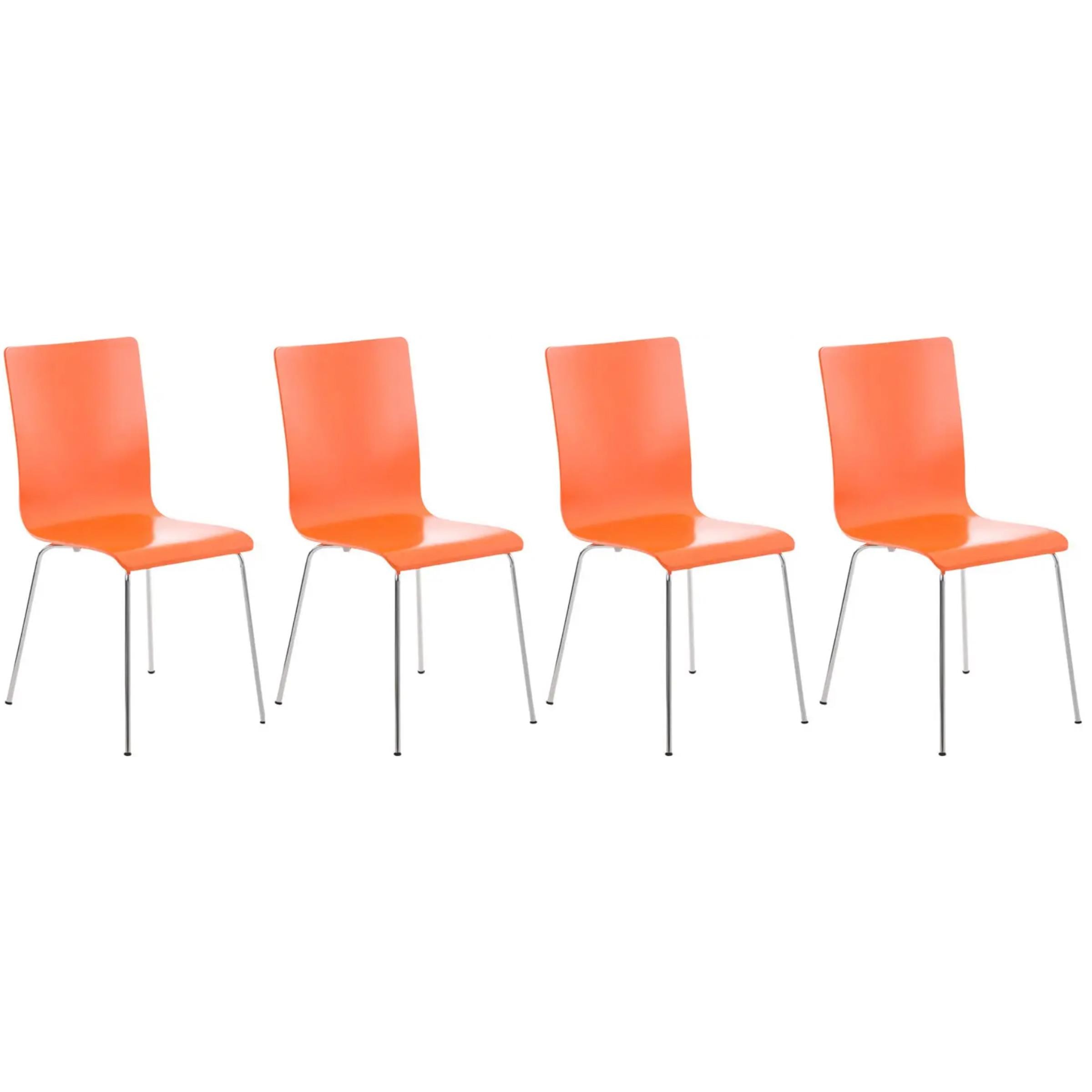 Lote de 4 sillas de Confidente PERE, Patas Metálicas, en Madera color Negro