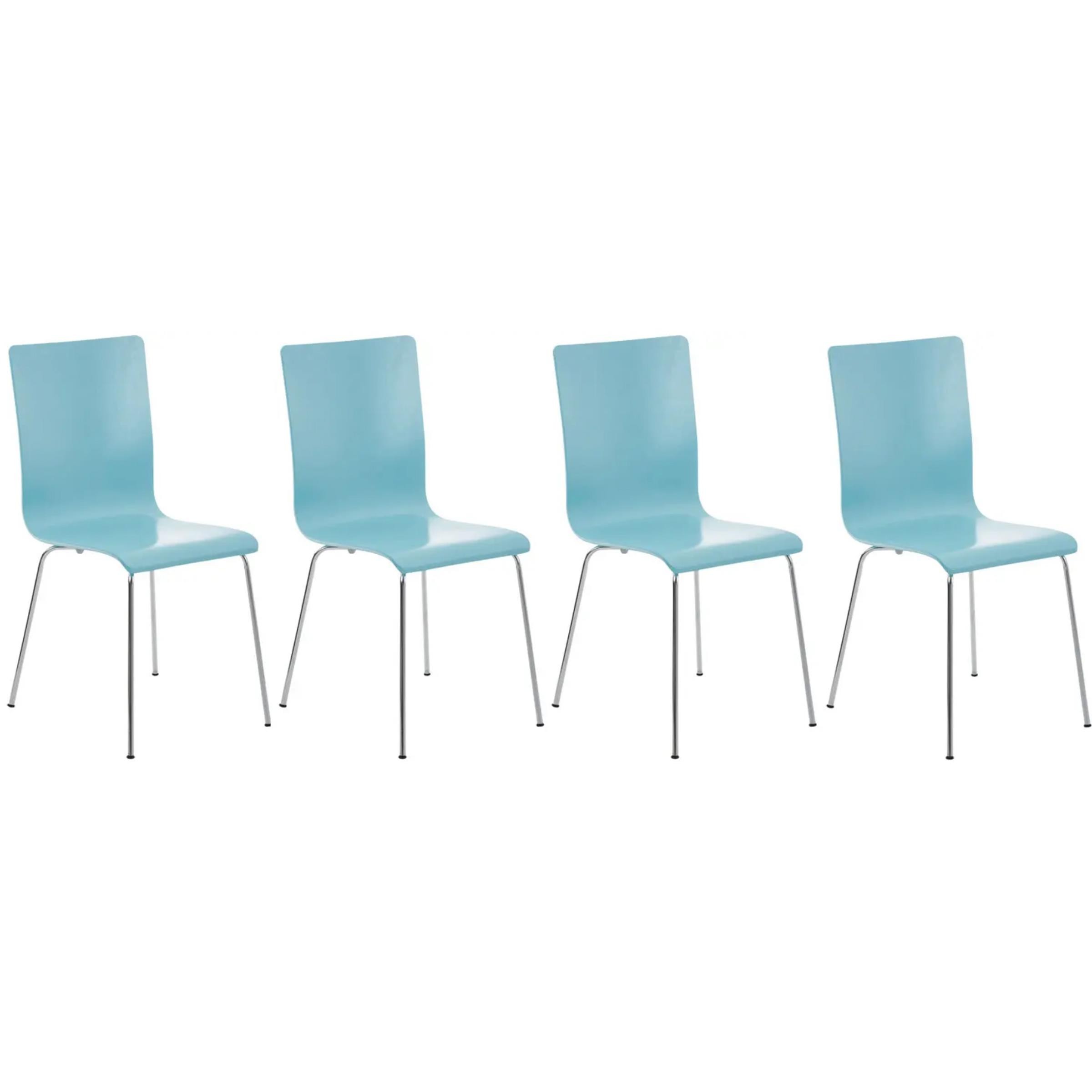 Lote de 4 sillas de Confidente PERE, Patas Metálicas, en Madera color Negro
