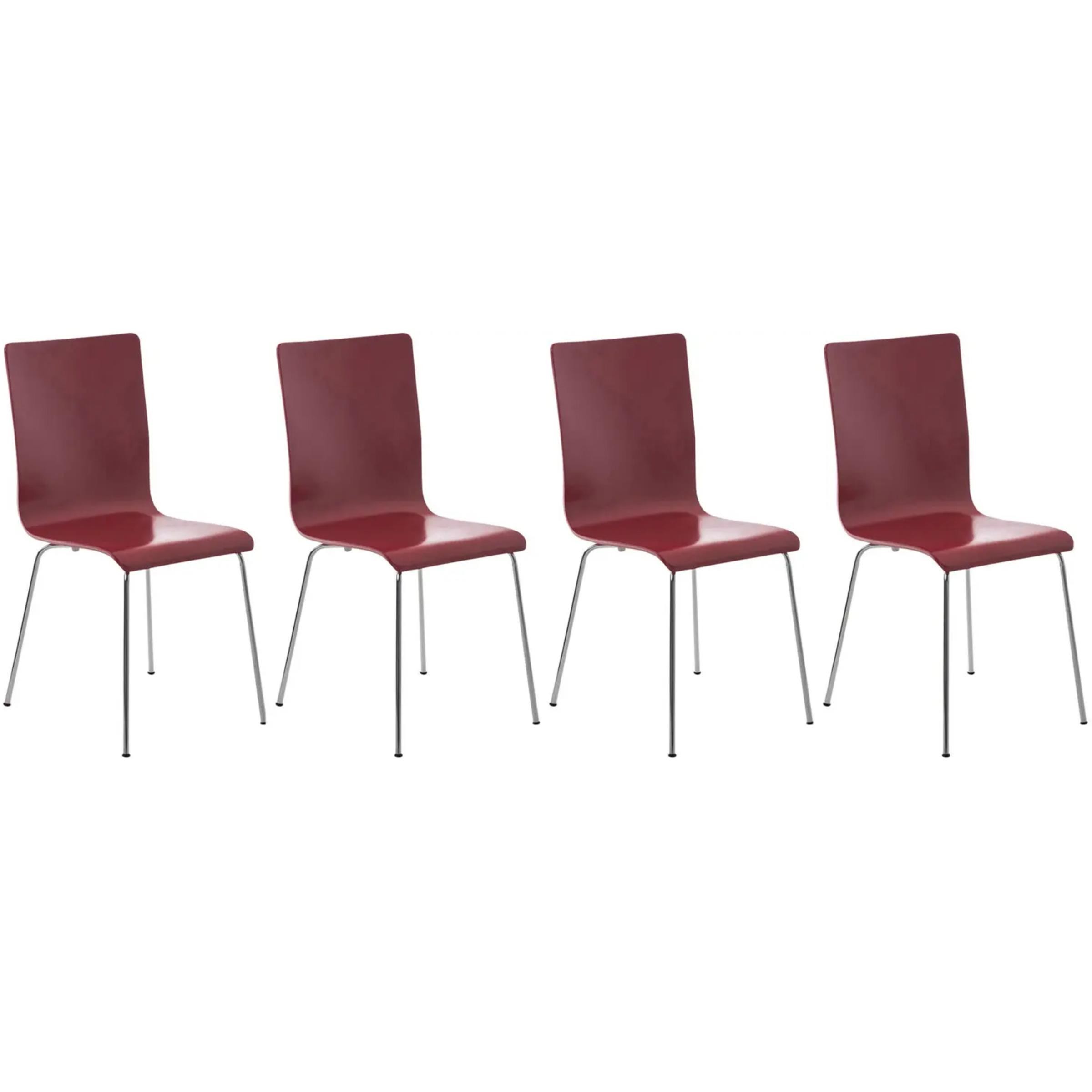 Lote de 4 sillas de Confidente PERE, Patas Metálicas, en Madera color Negro