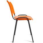 Silla de Confidente ELVA, apilable, Color Naranja y Patas Negras