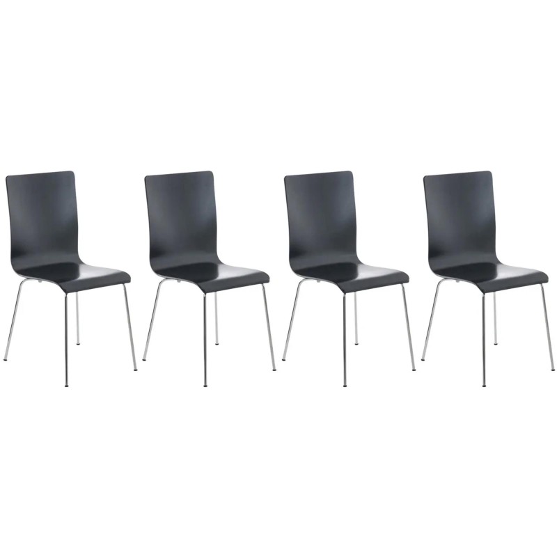 Lote de 4 sillas de Confidente PERE, en madera color negro