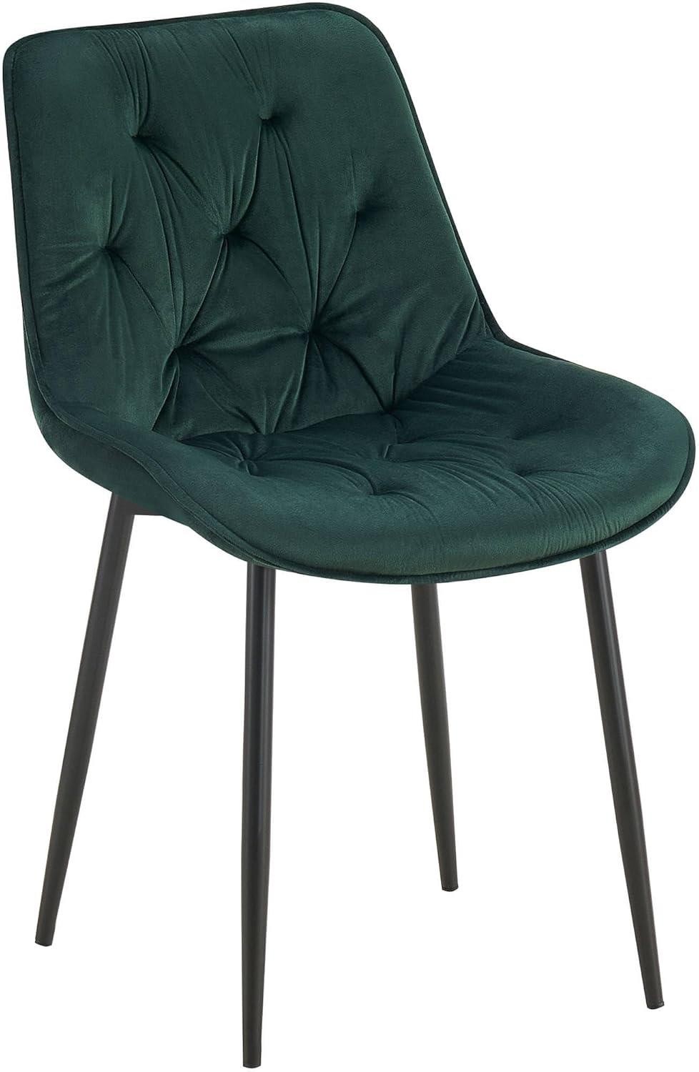 Silla de Confidente GRACE, Estructura Metálica Negra, en Terciopelo color Negro