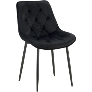 Silla de Confidente GRACE, en terciopelo color negro