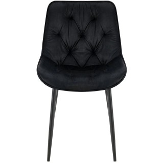Silla de Confidente GRACE, en terciopelo color negro 2