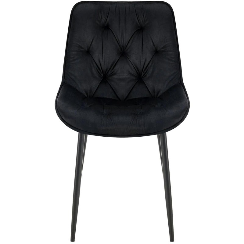Silla de Confidente GRACE, en terciopelo color negro