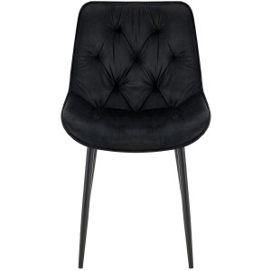 Silla de Confidente GRACE, en terciopelo color negro
