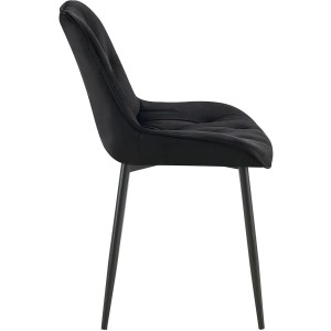 Silla de Confidente GRACE, en terciopelo color negro