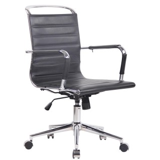 Silla de oficina ZURICH en Piel Natural color Negro