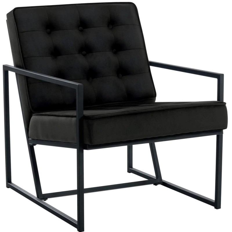 Silla de Confidente AKEMI, Diseño Exclusivo, en terciopelo color Negro