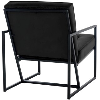 Silla de Confidente AKEMI, Diseño Exclusivo, en terciopelo color Negro 2
