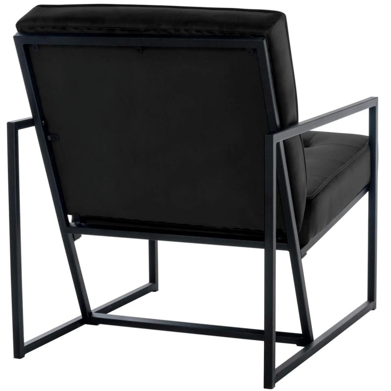Silla de Confidente AKEMI, Diseño Exclusivo, en terciopelo color Negro