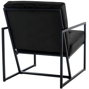 Silla de Confidente AKEMI, Diseño Exclusivo, en terciopelo color Negro