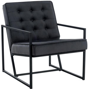 Silla de Confidente AKEMI, Diseño Exclusivo, en terciopelo color Negro