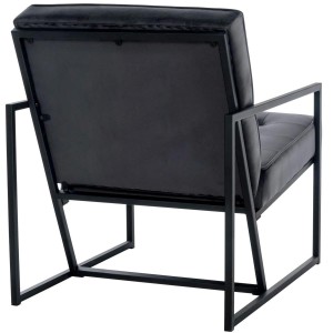 Silla de Confidente AKEMI, Diseño Exclusivo, en terciopelo color Negro