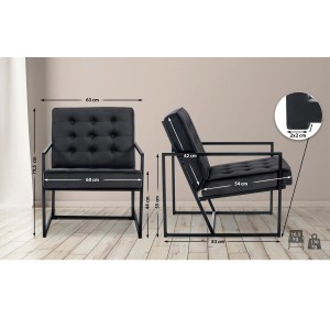 Silla de Confidente AKEMI, Diseño Exclusivo, en terciopelo color Negro