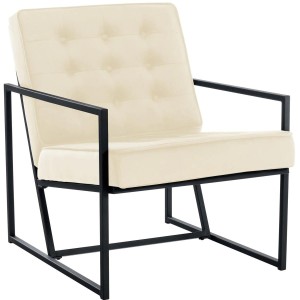 Silla de Confidente AKEMI, Diseño Exclusivo, en terciopelo color Negro