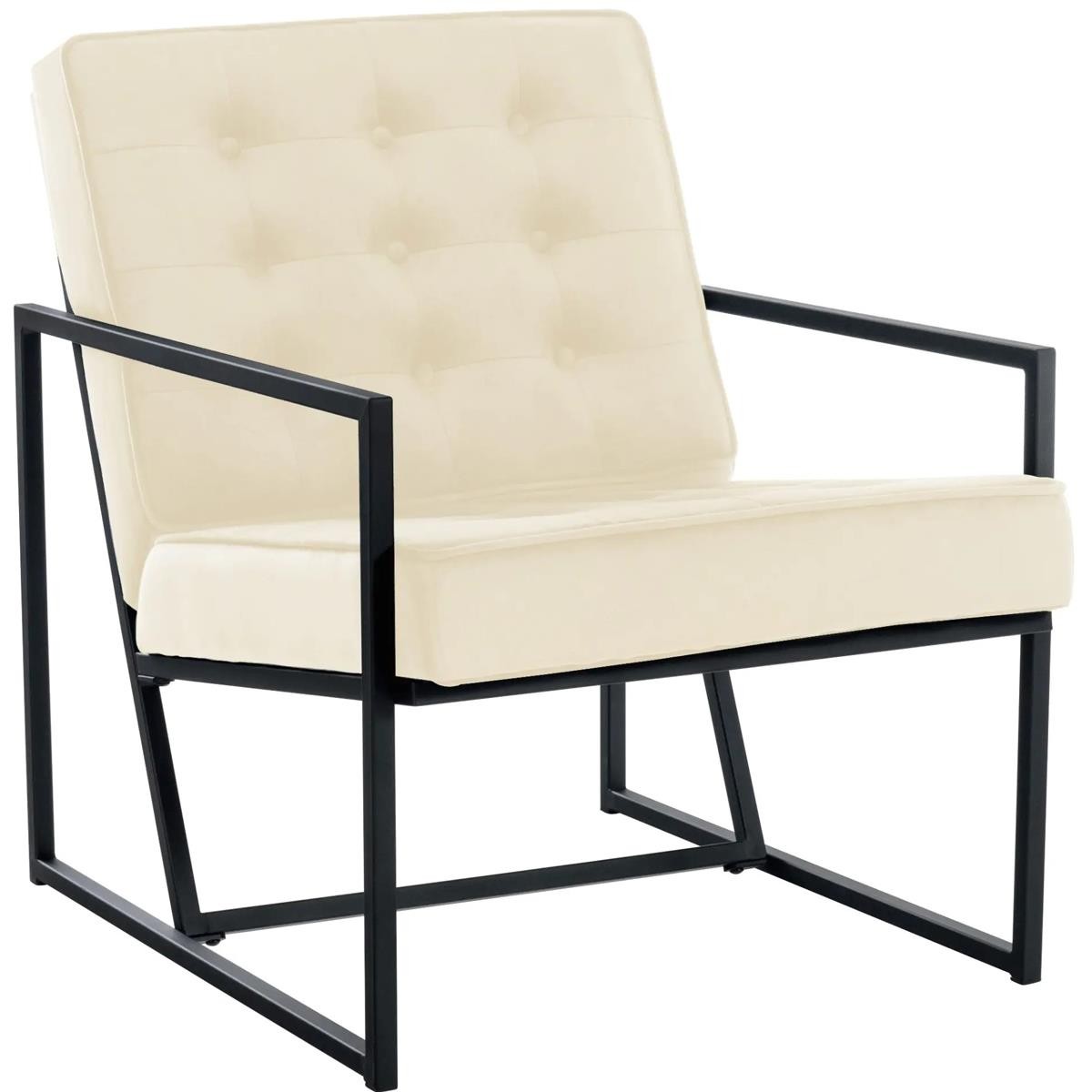 Silla de Confidente de Diseño AKEMI, Estructura Metálica, en Terciopelo Negra