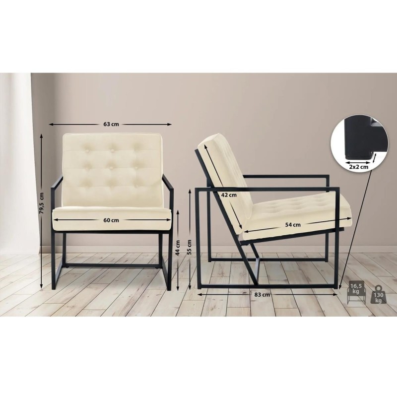 Silla de Confidente AKEMI, Diseño Exclusivo, en terciopelo color Negro