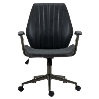 Silla de Oficina BAKIN en Piel Negra 2