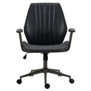Silla de Oficina BAKIN en Piel Negra