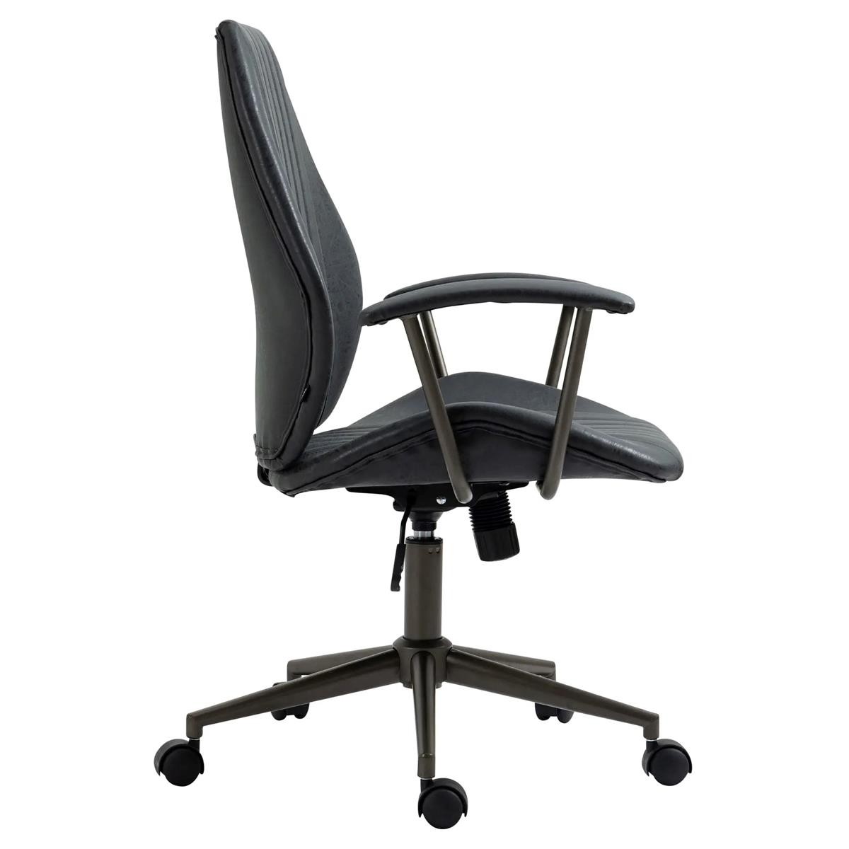 Sillón de Oficina BAKIN, Diseño Exclusivo, Mecanismo Basculante, en Piel Negra