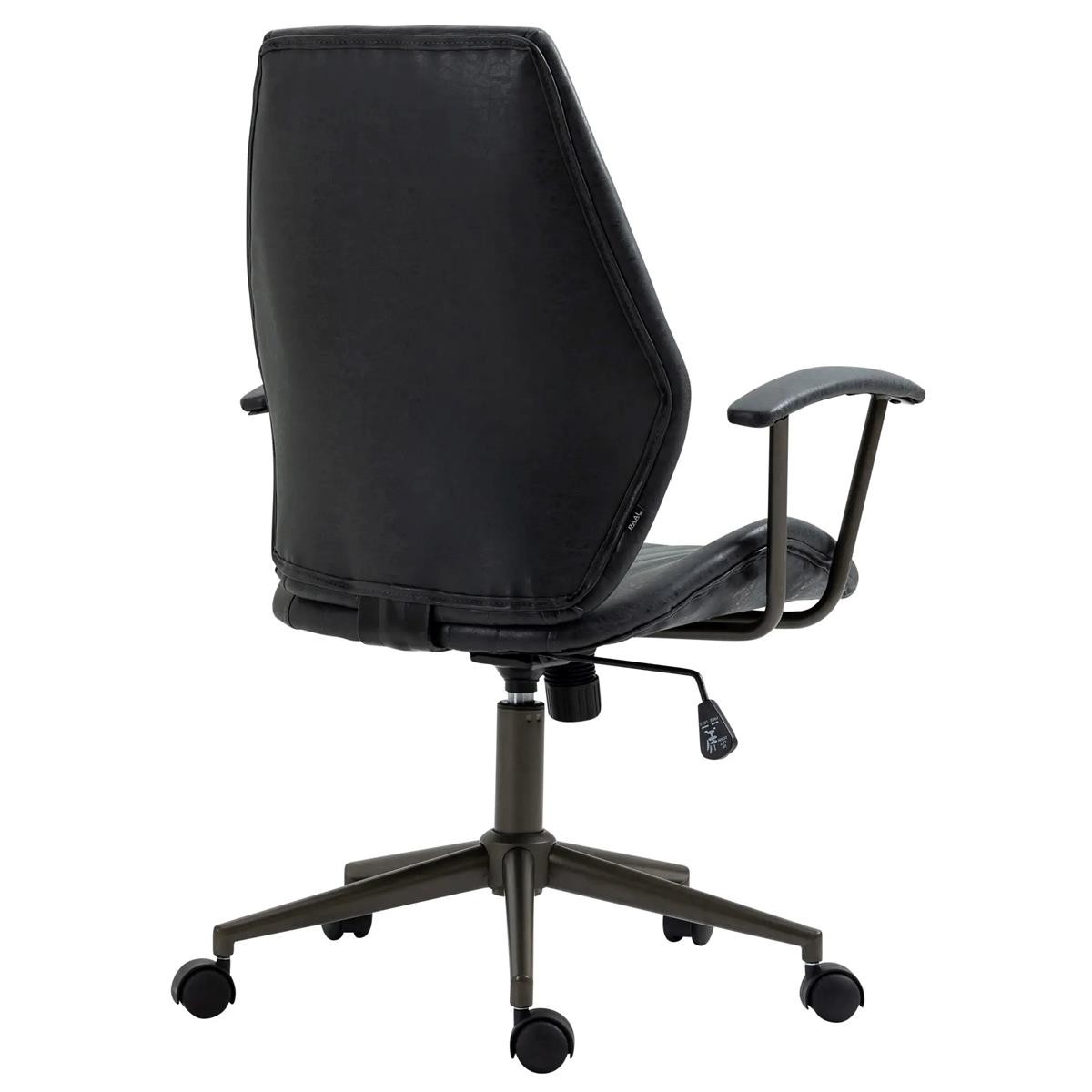 Sillón de Oficina BAKIN, Diseño Exclusivo, Mecanismo Basculante, en Piel Negra