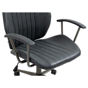 Silla de Oficina BAKIN en Piel Negra