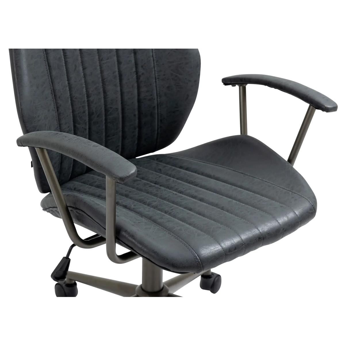 Sillón de Oficina BAKIN, Diseño Exclusivo, Mecanismo Basculante, en Piel Negra