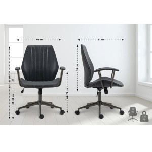 Silla de Oficina BAKIN en Piel Negra