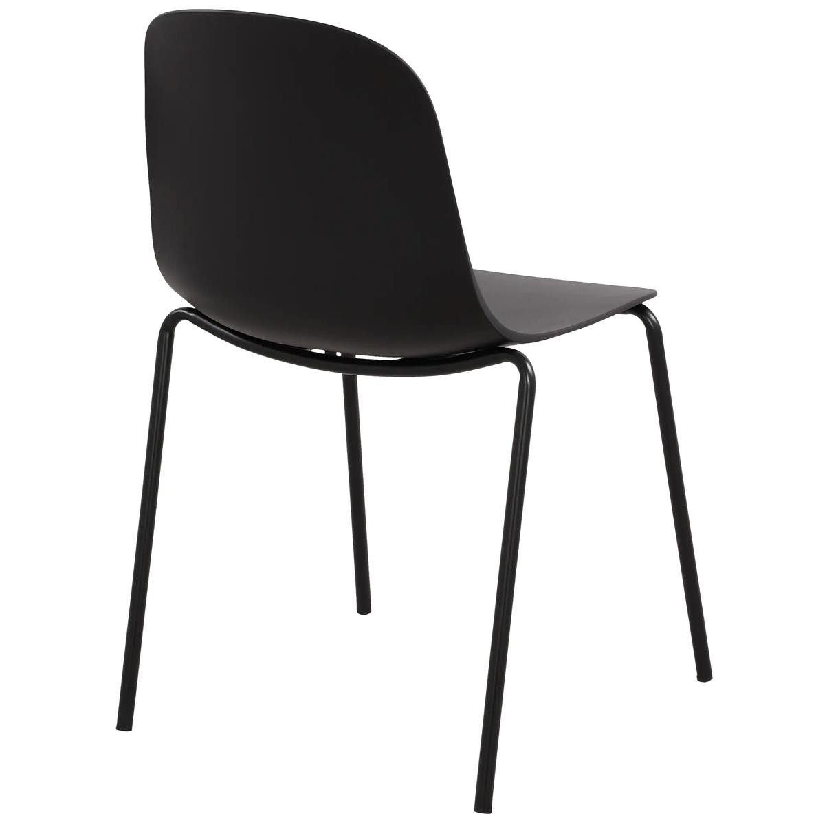 Silla de Confidente EMMA, Sencilla y Funcional, Apilable, Color Negro