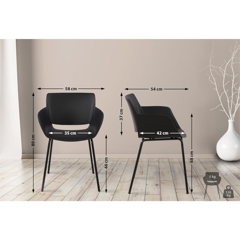 Silla de Confidente RIKO color Negro