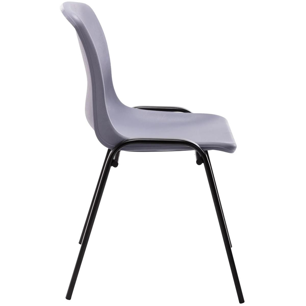 Silla de Confidente LEILA, Apilable, Patas Metálicas, color Negro
